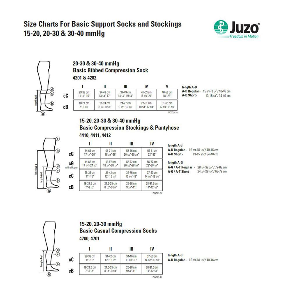 Health Products For You Medline Stockings Size Chart Size Charts