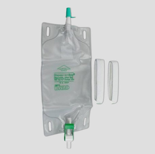 Bard leg drainage bag with Flip Flo valve and fabric straps