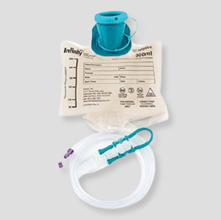 Infinity enteral feeding pump bag set with ENFit connector
